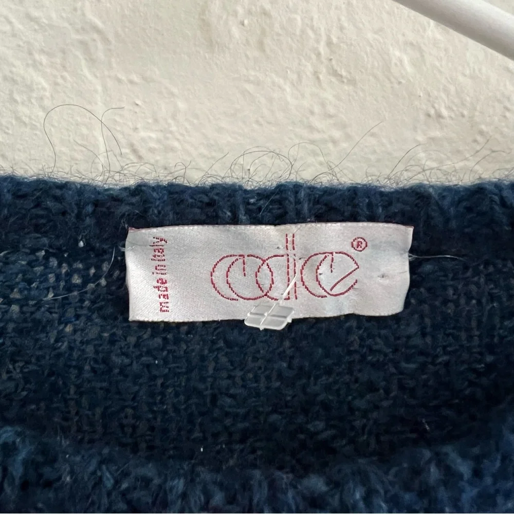 Vintage Silk Cotton Blend Fun Sweater Made in Italy